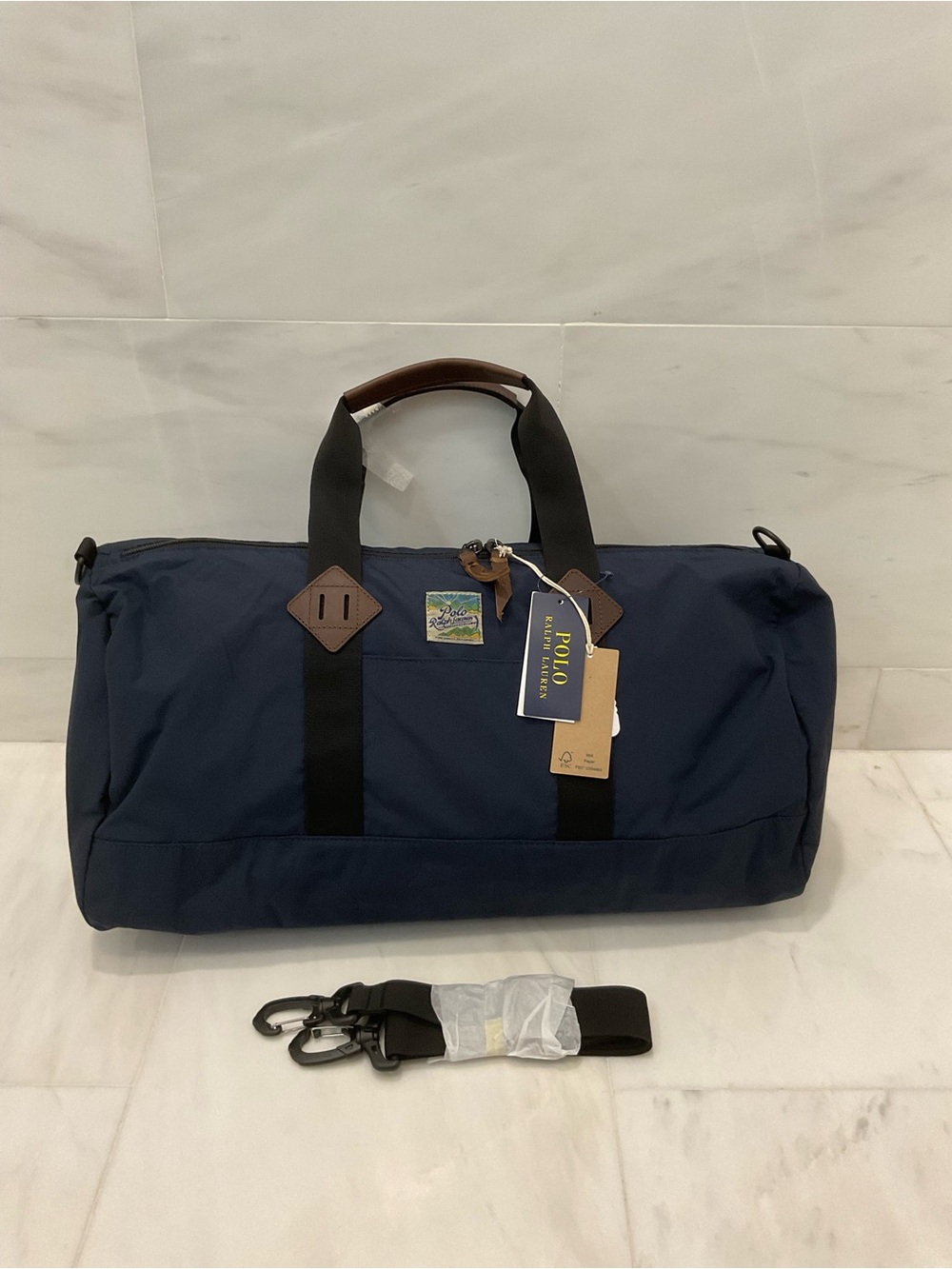 NWT Polo Ralph Lauren Navy Blue 19.75” Lightweight Mountain Gym Duffel Bag